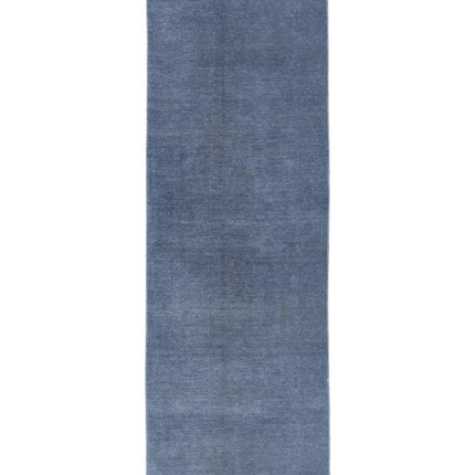 Overdye 2' 5" X 8' 0" Hand Knotted Wool Rug 2' 5" X 8' 0" (74 X 244) / Blue / Wool