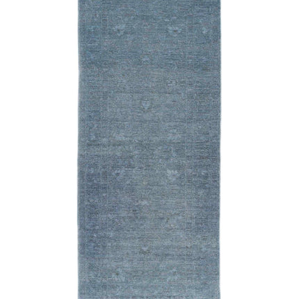 Overdye 2' 5" X 6' 5" Hand Knotted Wool Rug 2' 5" X 6' 5" (74 X 196) / Green / Wool