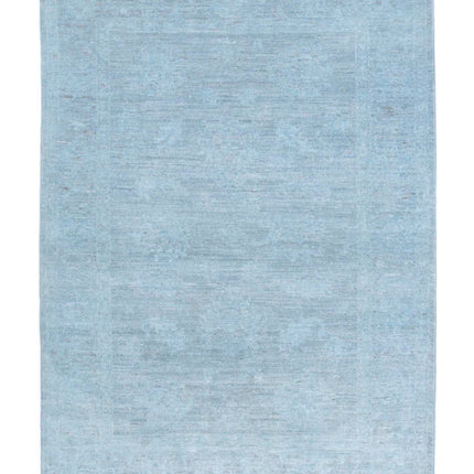 Overdye 3' 2" X 4' 7" Hand Knotted Wool Rug 3' 2" X 4' 7" (97 X 140) / Blue / Wool