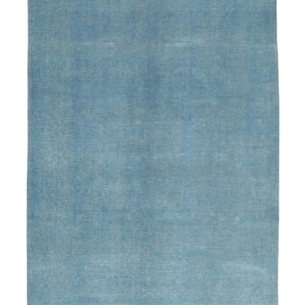 Overdye 6' 10" X 9' 10" Hand Knotted Wool Rug 6' 10" X 9' 10" (208 X 300) / Teal / Wool