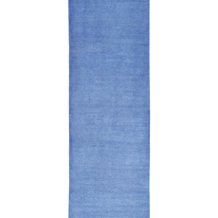 Overdye 2' 11" X 10' 3" Hand Knotted Wool Rug 2' 11" X 10' 3" (89 X 312) / Blue / Wool