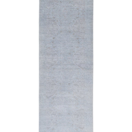 Overdye 3' 0" X 9' 2" Hand Knotted Wool Rug 3' 0" X 9' 2" (91 X 280) / Grey / Wool