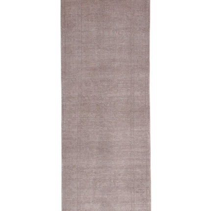 Overdye 3' 1" X 9' 10" Hand Knotted Wool Rug 3' 1" X 9' 10" (94 X 300) / Taupe / Wool
