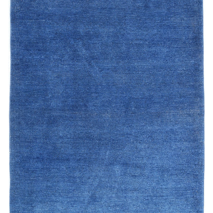 Overdye 3' 11" X 5' 2" Hand Knotted Wool Rug 3' 11" X 5' 2" (119 X 158) / Blue / Wool