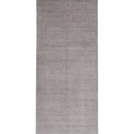 Overdye 4' 0" X 10' 10" Hand Knotted Wool Rug 4' 0" X 10' 10" (122 X 330) / Grey / Wool