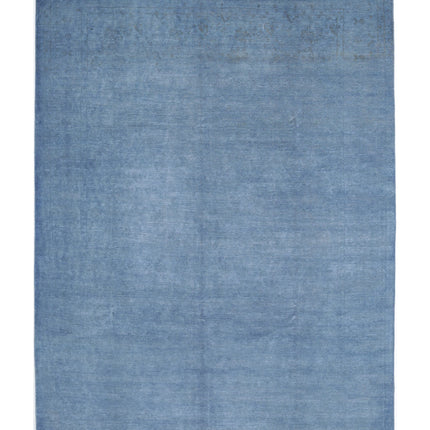 Overdye 9' 11" X 13' 6" Hand Knotted Wool Rug 9' 11" X 13' 6" (302 X 411) / Blue / Wool