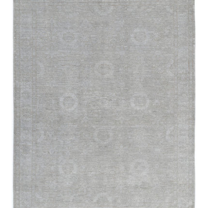 Overdye 4' 9" X 6' 5" Hand Knotted Wool Rug 4' 9" X 6' 5" (145 X 196) / Grey / Wool