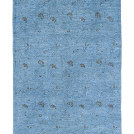 Overdye 5' 0" X 7' 3" Hand Knotted Wool Rug 5' 0" X 7' 3" (152 X 221) / Blue / Wool
