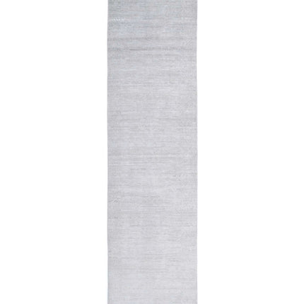Overdye 2' 7" X 12' 2" Hand Knotted Wool Rug 2' 7" X 12' 2" (79 X 371) / Grey / Wool