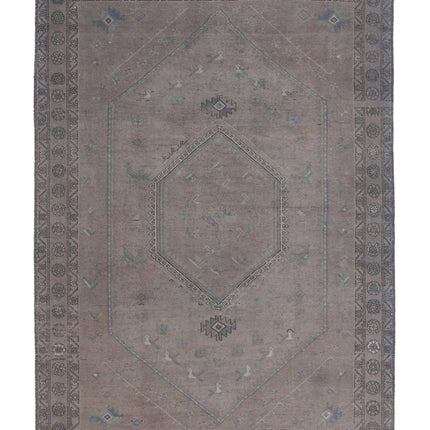 Overdye 6' 8" X 9' 5" Hand Knotted Wool Rug 6' 8" X 9' 5" (203 X 287) / Brown / Wool
