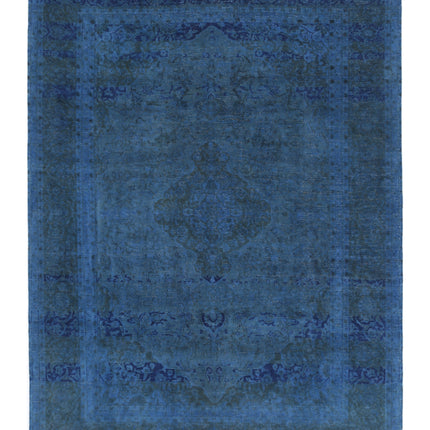 Overdye 8' 2" X 11' 0" Hand Knotted Wool Rug 8' 2" X 11' 0" (249 X 335) / Blue / Wool