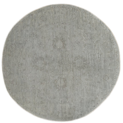 Overdye 5' 4" X 5' 6" Hand Knotted Wool Rug 5' 4" X 5' 6" (162 X 168) / Grey / Wool