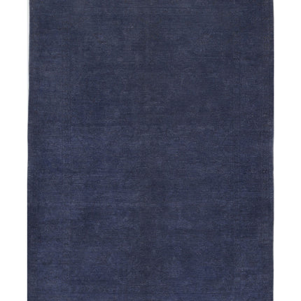 Overdye 6' 4" X 9' 1" Hand Knotted Wool Rug 6' 4" X 9' 1" (193 X 277) / Blue / Wool
