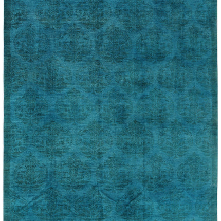 Overdye 10' 3" X 12' 4" Hand Knotted Wool Rug 10' 3" X 12' 4" (312 X 376) / Teal / Wool