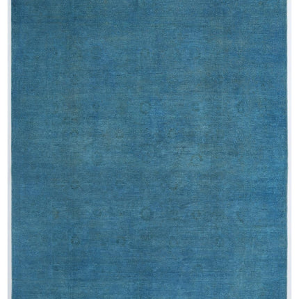 Overdye 7' 9" X 9' 8" Hand Knotted Wool Rug 7' 9" X 9' 8" (236 X 295) / Blue / Wool