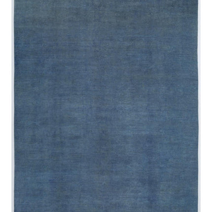 Overdye 8' 9" X 11' 6" Hand Knotted Wool Rug 8' 9" X 11' 6" (267 X 351) / Blue / Wool
