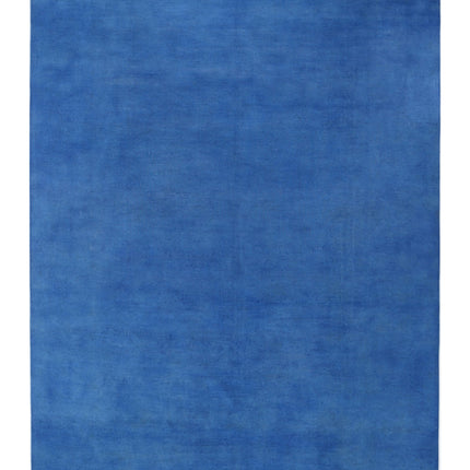 Overdye 11' 7" X 16' 0" Hand Knotted Wool Rug 11' 7" X 16' 0" (353 X 488) / Blue / Wool
