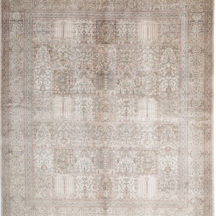 Qum 6' 3" X 7' 1" Hand Knotted Silk Rug 6' 3" X 7' 1" (191 X 216) / Brown / Silk