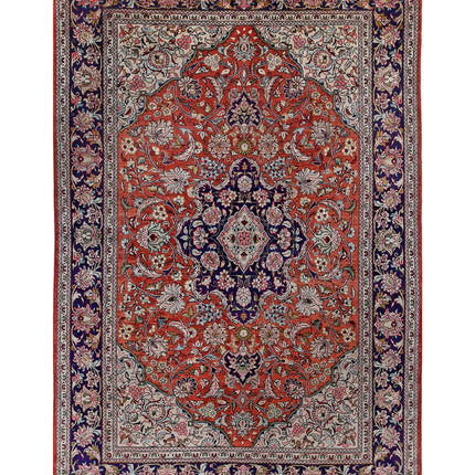Qum 3' 3" X 4' 11" Hand Knotted Silk Rug 3' 3" X 4' 11" (99 X 150) / Rust / Silk