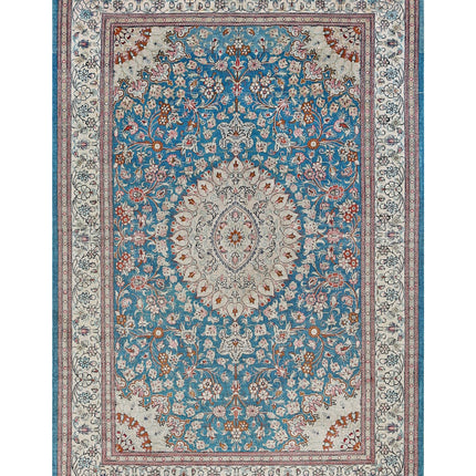 Qum 2' 7" X 3' 10" Hand Knotted Wool Rug 2' 7" X 3' 10" (79 X 117) / Blue / Wool