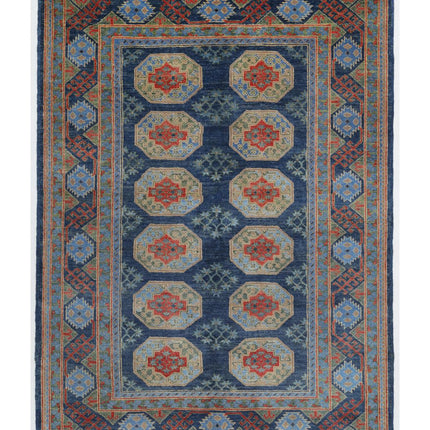 Revival 5' 7" X 7' 9" Hand Knotted Wool Rug 5' 7" X 7' 9" (170 X 236) / Blue / Wool
