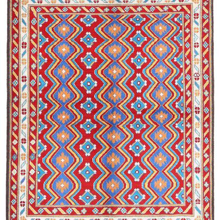 Revival 5' 0" X 6' 4" Hand Knotted Wool Rug 5' 0" X 6' 4" (152 X 193) / Red / Wool