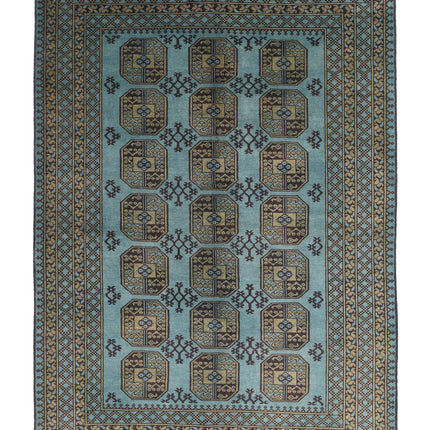 Revival 6' 7" X 9' 4" Hand Knotted Wool Rug 6' 7" X 9' 4" (201 X 284) / Green / Wool