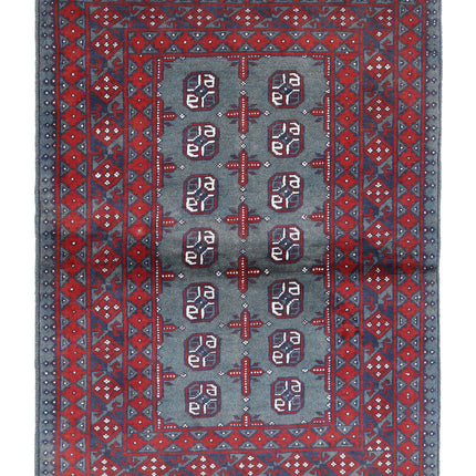 Revival 3' 6" X 4' 9" Hand Knotted Wool Rug 3' 6" X 4' 9" (107 X 145) / Green / Wool