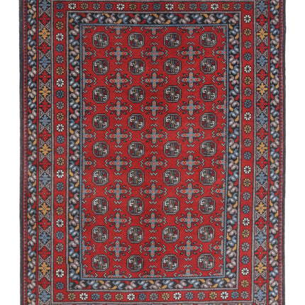 Revival 5' 0" X 6' 7" Hand Knotted Wool Rug 5' 0" X 6' 7" (152 X 201) / Red / Wool