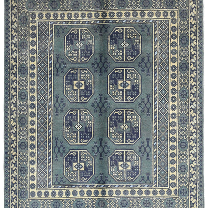 Revival 5' 1" X 6' 2" Hand Knotted Wool Rug 5' 1" X 6' 2" (155 X 188) / Green / Wool