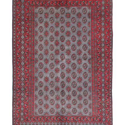 Revival 5' 5" X 7' 9" Hand Knotted Wool Rug 5' 5" X 7' 9" (165 X 236) / Grey / Wool