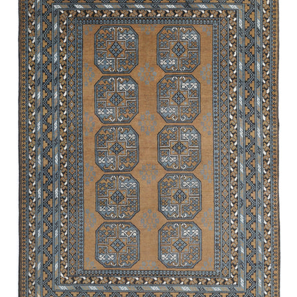 Revival 5' 7" X 7' 6" Hand Knotted Wool Rug 5' 7" X 7' 6" (170 X 229) / Brown / Wool