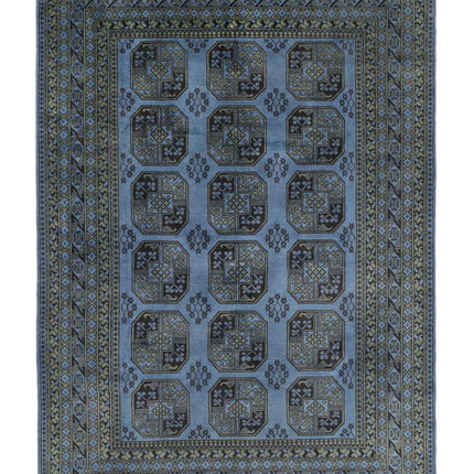 Revival 6' 8" X 9' 4" Hand Knotted Wool Rug 6' 8" X 9' 4" (203 X 284) / Blue / Wool
