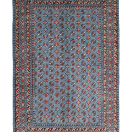 Revival 6' 8" X 9' 7" Hand Knotted Wool Rug 6' 8" X 9' 7" (203 X 292) / Blue / Wool