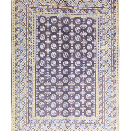Revival 6' 6" X 9' 5" Hand Knotted Wool Rug 6' 6" X 9' 5" (198 X 287) / Purple / Wool