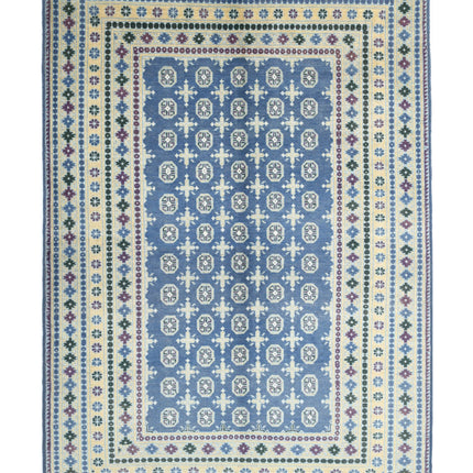 Revival 6' 6" X 9' 4" Hand Knotted Wool Rug 6' 6" X 9' 4" (198 X 284) / Blue / Wool