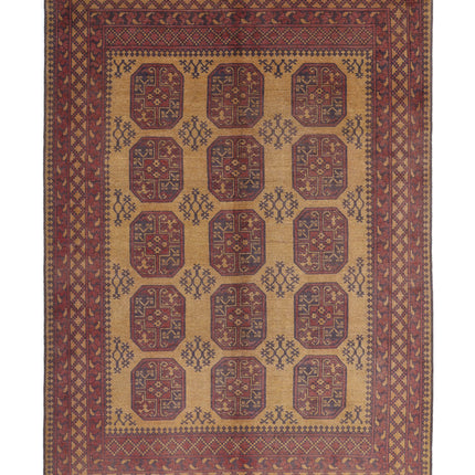 Revival 6' 4" X 9' 3" Hand Knotted Wool Rug 6' 4" X 9' 3" (193 X 282) / Gold / Wool