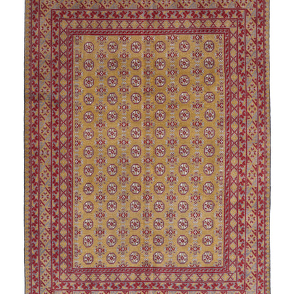 Revival 6' 6" X 9' 3" Hand Knotted Wool Rug 6' 6" X 9' 3" (198 X 282) / Gold / Wool