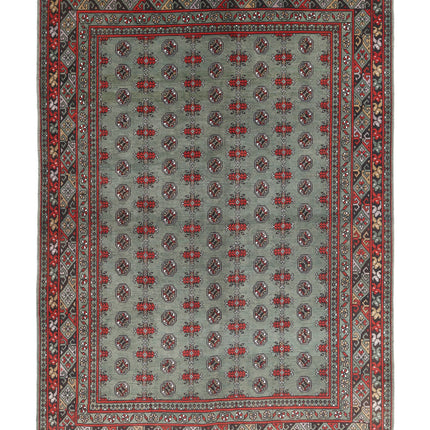 Revival 6' 8" X 9' 5" Hand Knotted Wool Rug 6' 8" X 9' 5" (203 X 287) / Green / Wool
