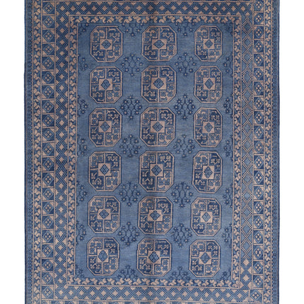 Revival 6' 8" X 9' 5" Hand Knotted Wool Rug 6' 8" X 9' 5" (203 X 287) / Blue / Wool