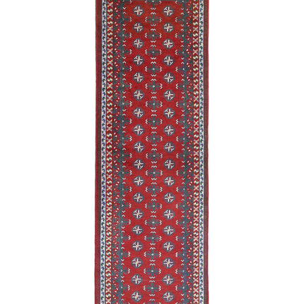 Revival 2' 10" X 9' 8" Hand Knotted Wool Rug 2' 10" X 9' 8" (86 X 295) / Red / Wool