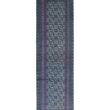 Revival 2' 7" X 9' 9" Hand Knotted Wool Rug 2' 7" X 9' 9" (79 X 297) / Green / Wool