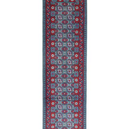 Revival 2' 8" X 9' 3" Hand Knotted Wool Rug 2' 8" X 9' 3" (81 X 282) / Green / Wool