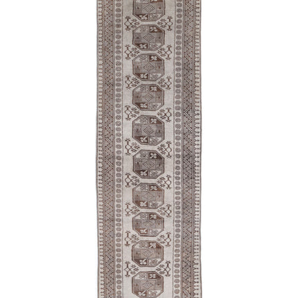 Revival 2' 8" X 9' 4" Hand Knotted Wool Rug 2' 8" X 9' 4" (81 X 284) / Grey / Wool