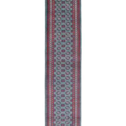 Revival 2' 7" X 12' 7" Hand Knotted Wool Rug 2' 7" X 12' 7" (79 X 383) / Green / Wool