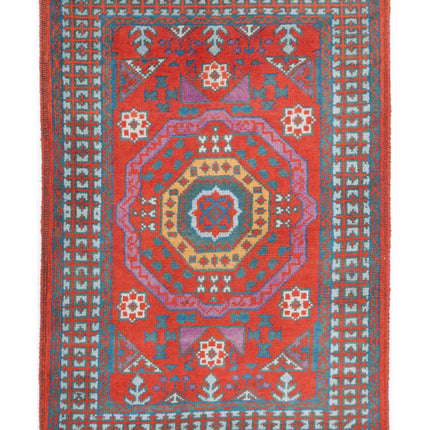 Revival 2' 7" X 3' 9" Hand Knotted Wool Rug 2' 7" X 3' 9" (79 X 114) / Rust / Wool