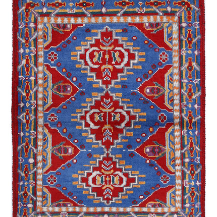 Revival 2' 10" X 3' 8" Hand Knotted Wool Rug 2' 10" X 3' 8" (86 X 112) / Red / Wool