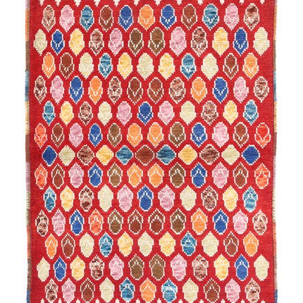 Revival 2' 9" X 4' 0" Hand Knotted Wool Rug 2' 9" X 4' 0" (84 X 122) / Red / Wool