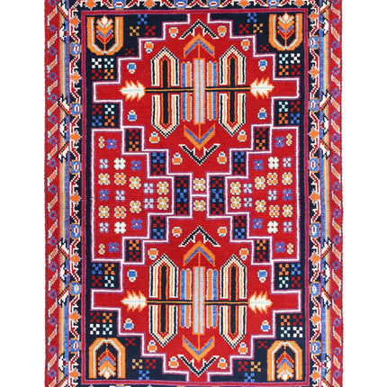 Revival 3' 3" X 4' 11" Hand Knotted Wool Rug 3' 3" X 4' 11" (99 X 150) / Black / Wool