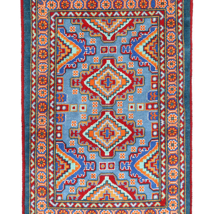 Revival 3' 3" X 4' 10" Hand Knotted Wool Rug 3' 3" X 4' 10" (99 X 147) / Blue / Wool